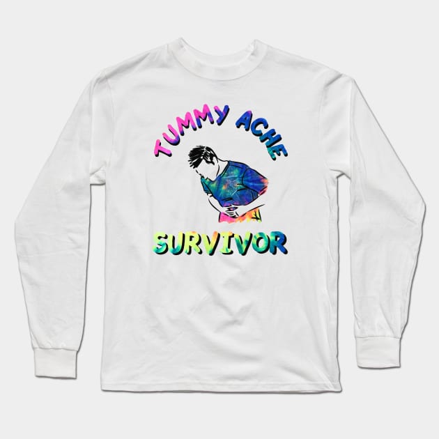 tummy ache survivor tie dye Long Sleeve T-Shirt by Olympussure